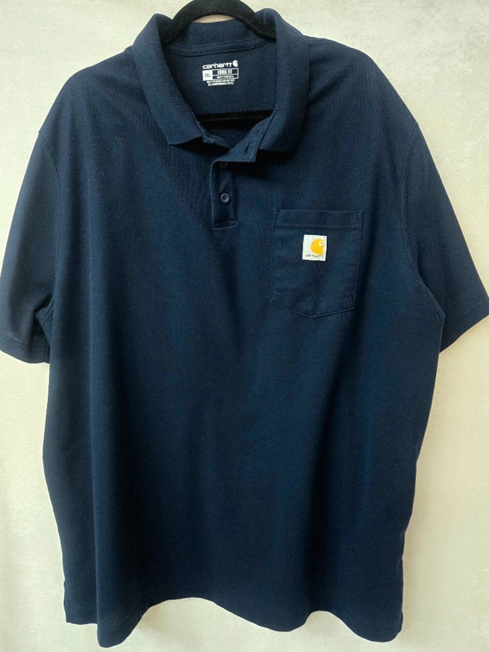 Carhartt Loose Fit Pocket Polo Shirt Navy Blue Short Sleeve Big andTall Mens 3XL